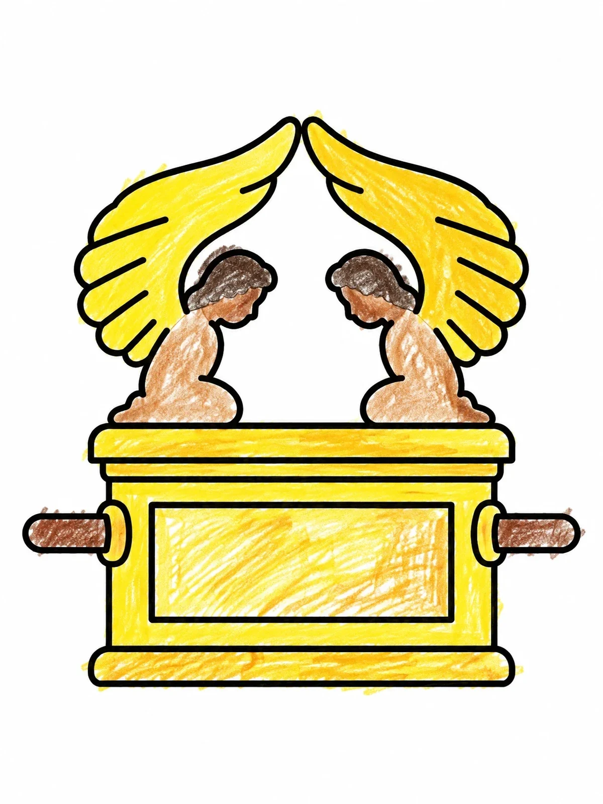 Colored example of the Ark Of The Covenant With Cherubim coloring page