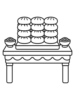 Free printable Ceremonial Table Of Bread coloring page