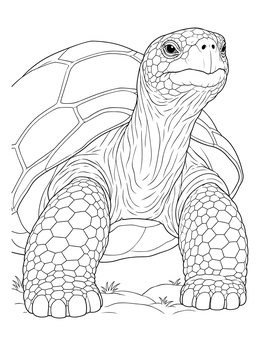 Free printable Galapagos Giant Tortoise Up Close coloring page