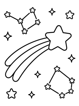 Free printable Shooting Star And Night Constellations coloring page