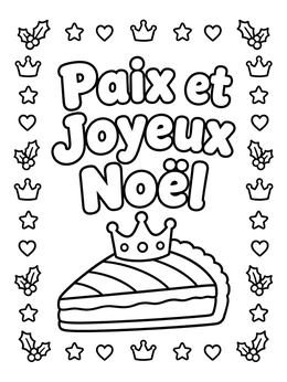 Free printable Galette Des Rois Holiday Greeting coloring page