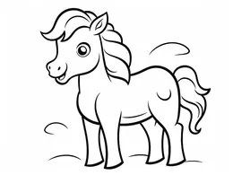 Horse: Little Pony Standing In The Meadow