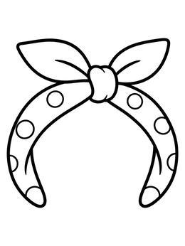 Free printable Polka Dot Bandana Headband coloring page