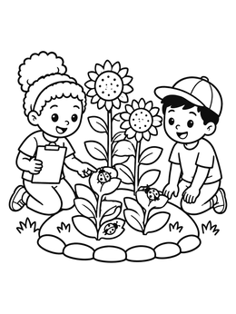 Free printable Garden Bug Scavenger Hunt coloring page