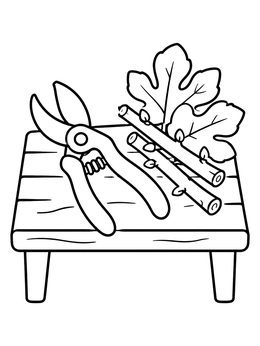 Free printable Garden Shears And Fig Cuttings coloring page