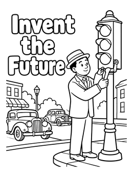 Free printable Garrett Morgan And The Traffic Signal coloring page