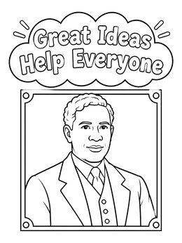 Free printable Garrett Morgan Portrait With Inspiring Words coloring page