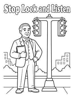 Free printable Garrett Morgan And His Traffic Signal coloring page