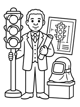 Free printable Garrett Morgan And His Inventions coloring page