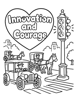 Free printable Vintage Traffic And Early Traffic Light coloring page