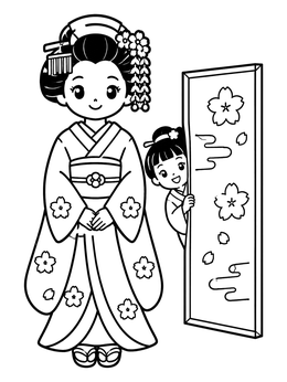 Free printable Young Apprentice Peeking Behind Screen coloring page
