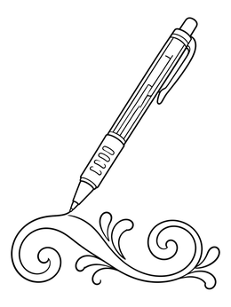 Free printable Gel Pen Drawing Swirls coloring page