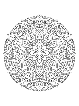 Intricate circular patterns form a detailed gel pen coloring page for mindful relaxation.