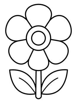 Free printable Simple Daisy Flower With Leaves coloring page