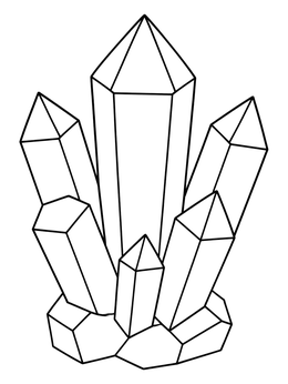Free printable Geometric Crystal Cluster coloring page