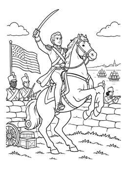 Free printable General Andrew Jackson On Horseback coloring page