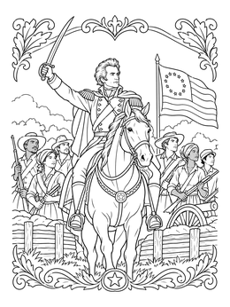 Free printable General Andrew Jackson On Horseback coloring page