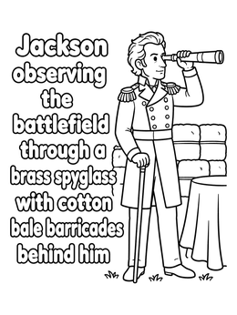 Free printable General Andrew Jackson Looking Through Spyglass coloring page