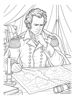 Free printable General Andrew Jackson In Command Tent coloring page