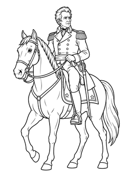 Free printable General Andrew Jackson On Horseback coloring page
