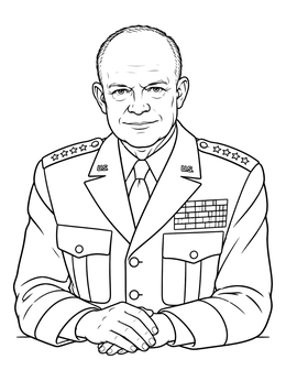 Free printable General Dwight D Eisenhower Portrait coloring page