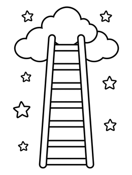 Free printable Jacob's Ladder To The Clouds coloring page