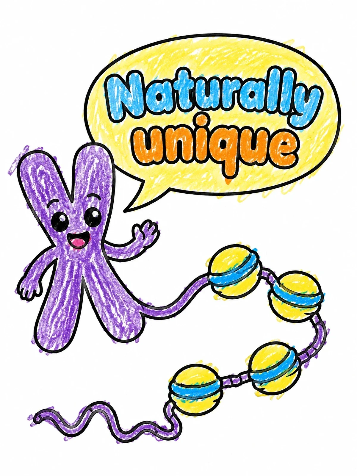 Colored example of the Cute Chromosome And Histone Fiber coloring page