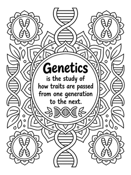 Free printable Genetics Definition Science Mandala coloring page