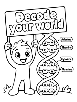 Free printable Dna Double Helix With Science Kid coloring page