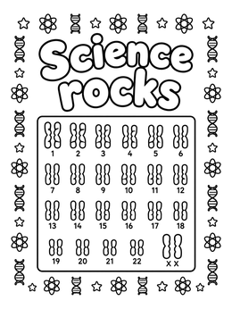 Free printable Science Rocks Karyotype Chart coloring page