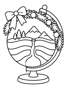 Free printable Festive Globe Landscape Cross Section coloring page