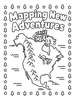 Free printable North America Map Adventure coloring page