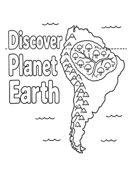 Free printable South America Map And Rainforest coloring page