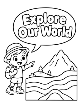 Free printable Young Explorer And Mountain Cross Section coloring page