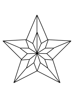 Free printable Geometric Five Pointed Faceted Star coloring page