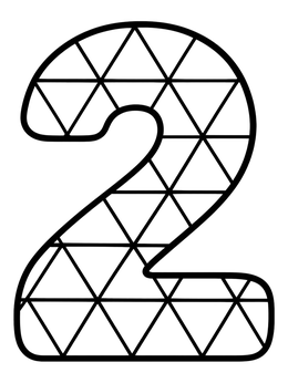Free printable Geometric Pattern Number Two coloring page