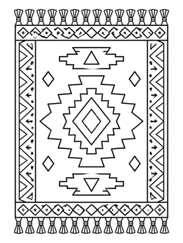 Free printable Geometric Southwest Patterned Rug coloring page