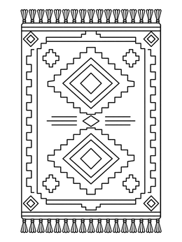 Free printable Geometric Southwestern Woven Rug coloring page