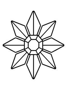 Free printable Geometric Star Kaleidoscope Pattern coloring page