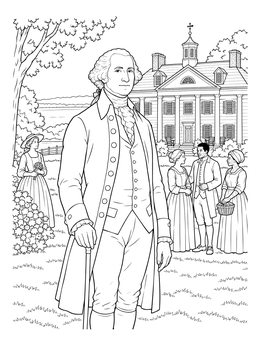Free printable George Washington At Mount Vernon coloring page