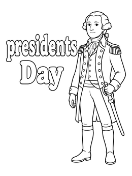 Free printable George Washington Presidents Day coloring page