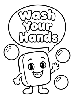 Free printable Cute Cartoon Soap With Bubbles coloring page