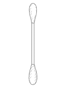 A realistic germ coloring page showing a detailed sterile cotton swab.