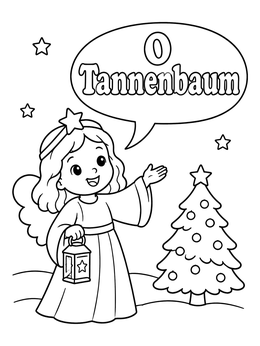 Free printable Christkind Singing By The Tree coloring page
