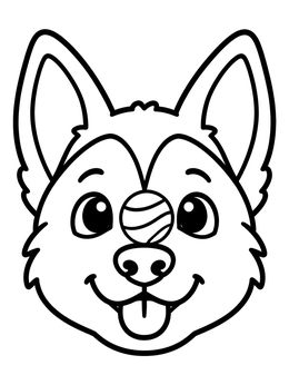 Free printable Playful Puppy Face With Ball coloring page