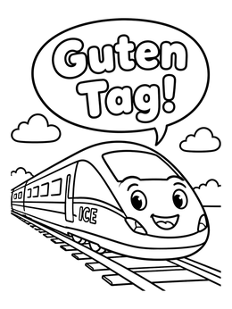 Free printable Friendly German High Speed Train coloring page