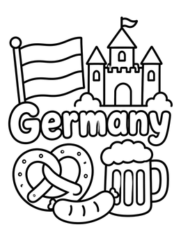 Free printable German Symbols And Castle coloring page