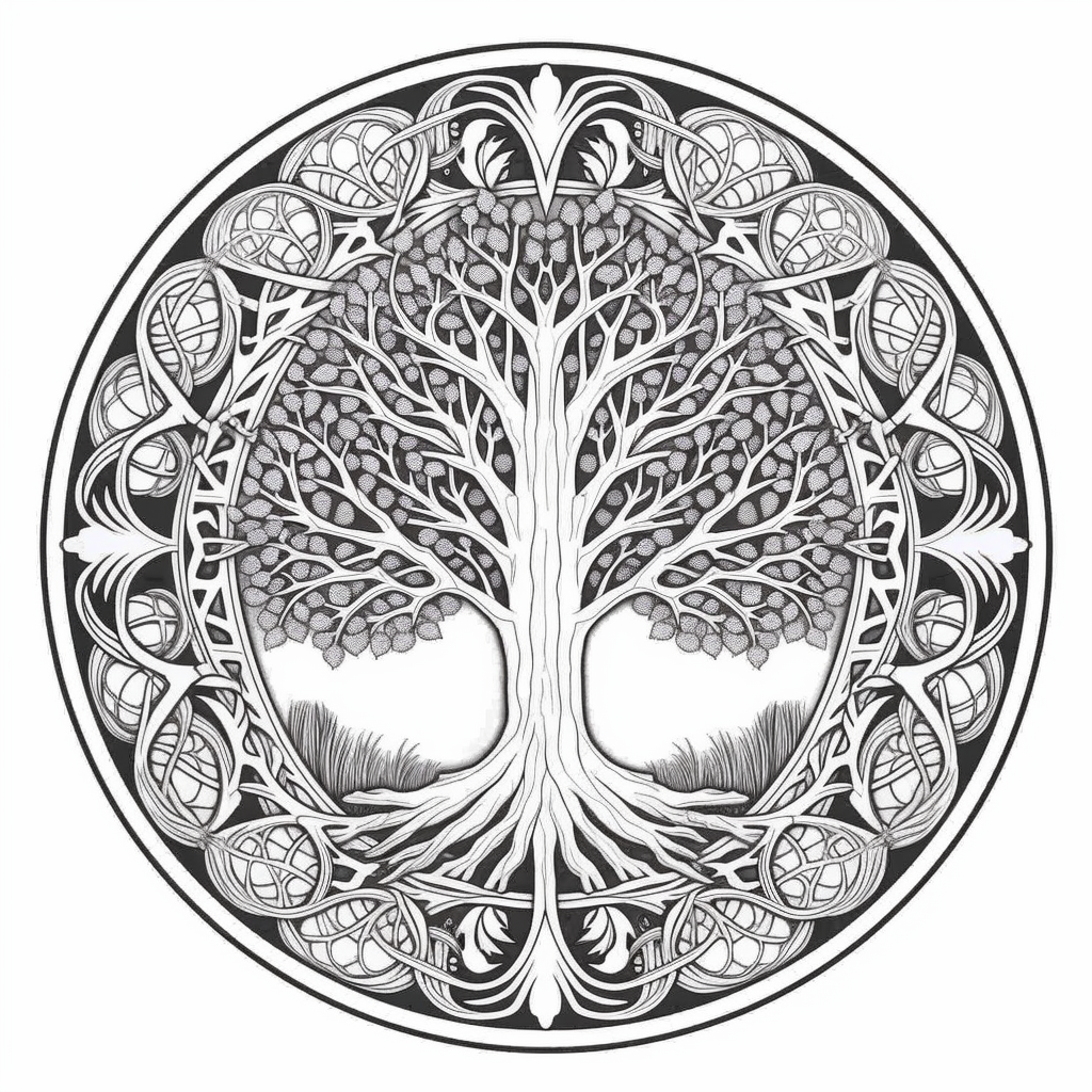 Get Lost In A Forest Mandala - Coloring Page