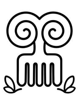 Free printable Adinkra Comb Symbol Duafe coloring page