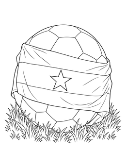 Free printable Soccer Ball Wrapped In Ghana Flag coloring page